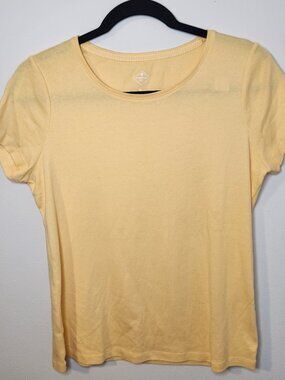 St John’s Bay Yellow Essential Tee Medium Cotton Basic